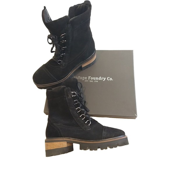 Women's Vintage Foundry Co Eleonora Combat Booties Size 11 - Picture 1 of 9